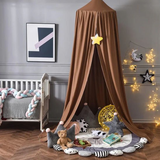 Ciel de lit bébé -gris foncé lavable
