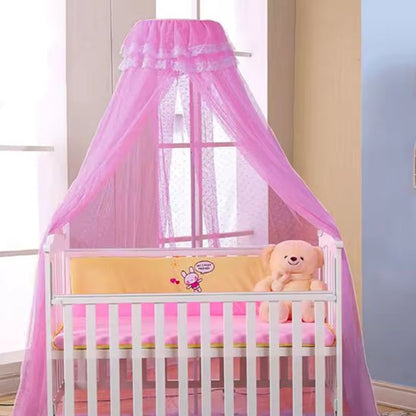 Ciel de lit bébé- rose foncé transparent  