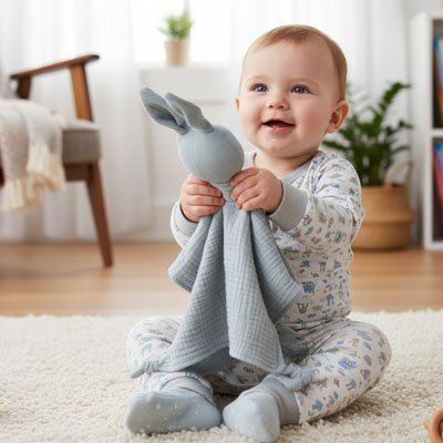 Doudou lapin _couleur grise