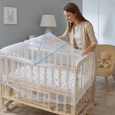 Moustiquaires lit bebe_ Installation rapide sans outils ni fixation