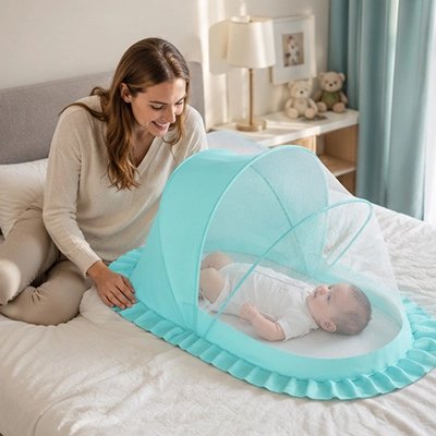 Moustiquaires lit bebe-Protège bébé lors des sièstes