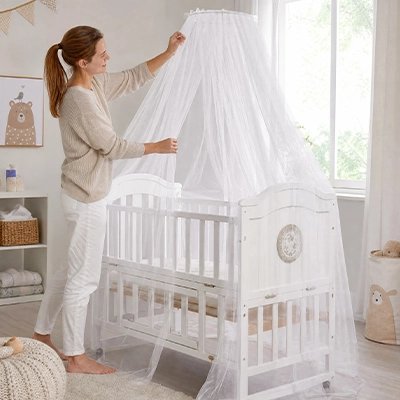 Moustiquaires lit bebe- Tissu lavable 
