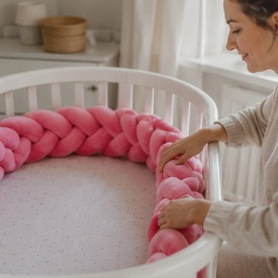 Tour de lit tresse forme cercle