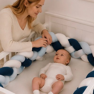 Tresse de lit avec un bébé qui regarde sa mère