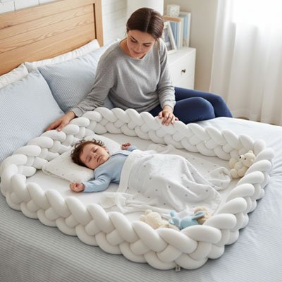 Tresse de lit avec un bébé bien dormi