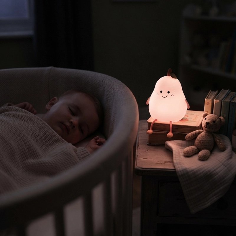 Veilleuse bébé avec bébé endormi.