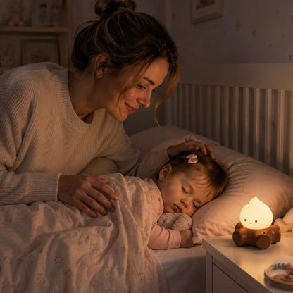 Veilleuse bruit blanc avec un bébé endormi.