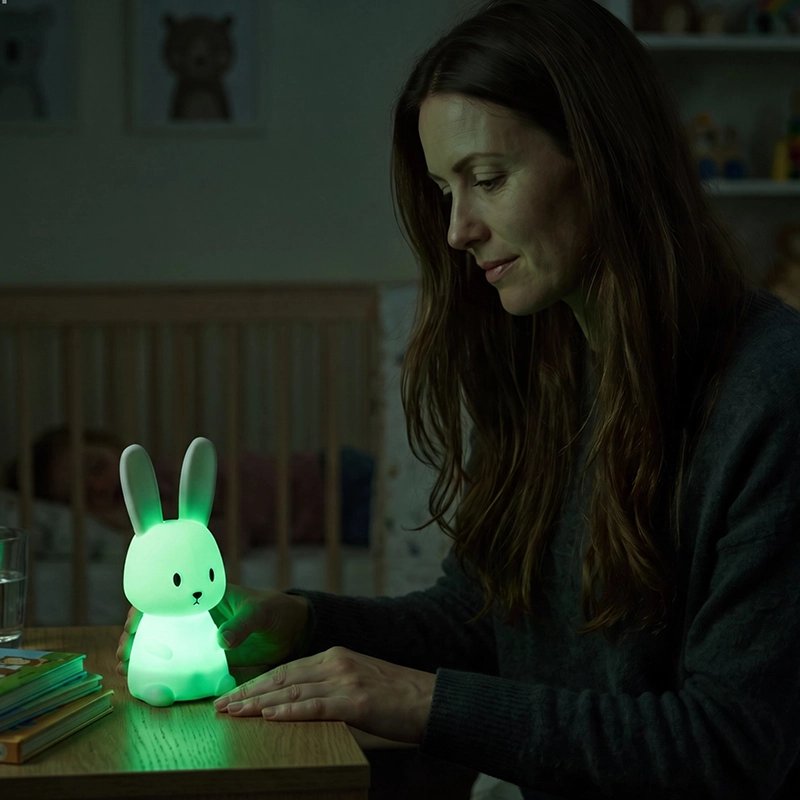 Veilleuse lapin avec une maman.